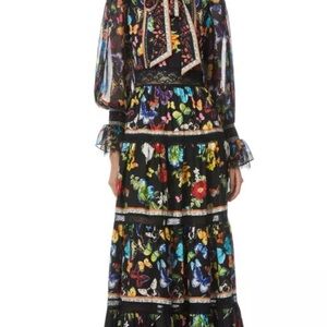 Alice + Olivia Multicolor Butterfly Maxi Dress